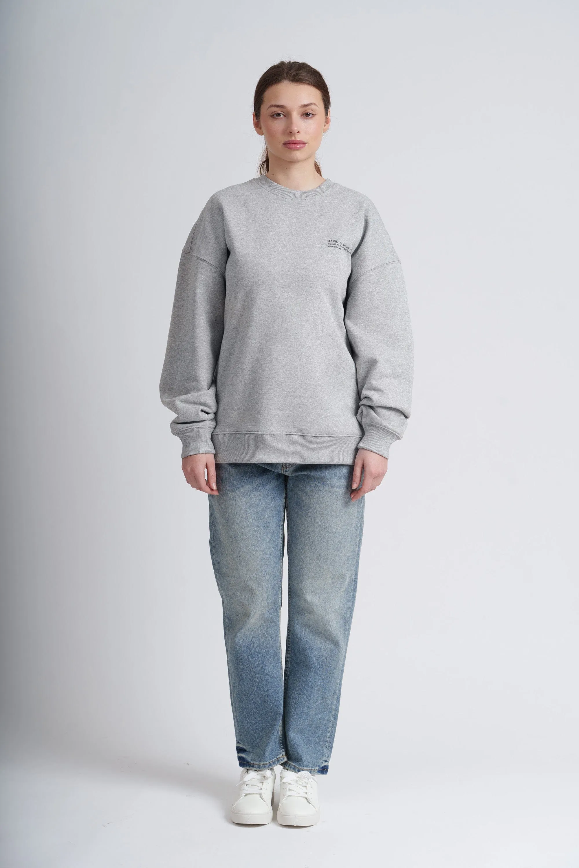 Women's Organic Cotton Signature Oversized Sweatshirt | Rock Grey Marl