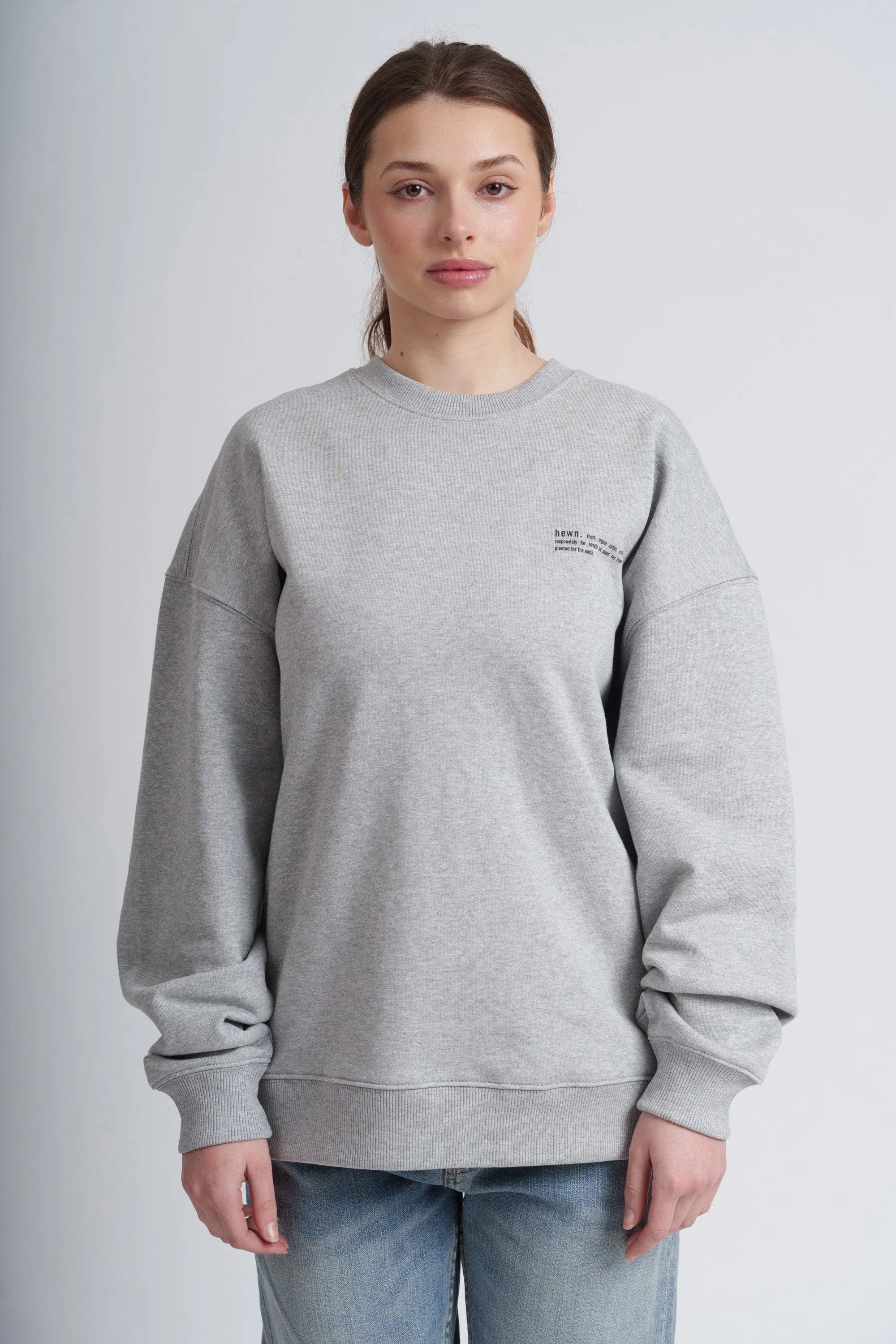 Women's Organic Cotton Signature Oversized Sweatshirt | Rock Grey Marl